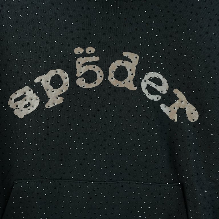Sp5der VVS Rhinestone Hoodie Black - 7
