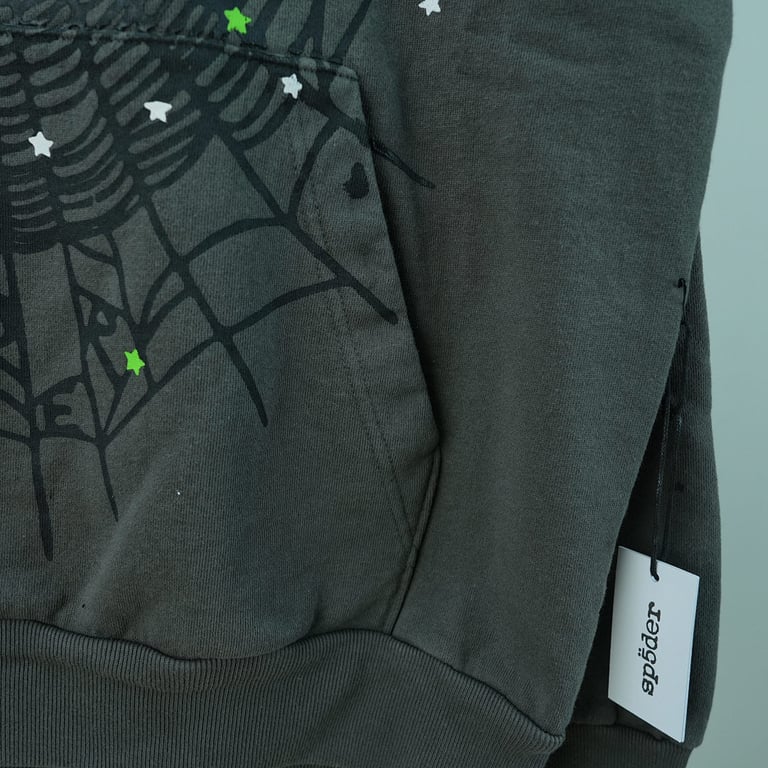 Sp5der Punk V2 Hoodie Slate Grey - 10