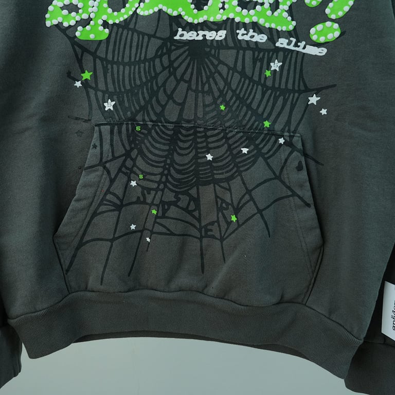Sp5der Punk V2 Hoodie Slate Grey - 11