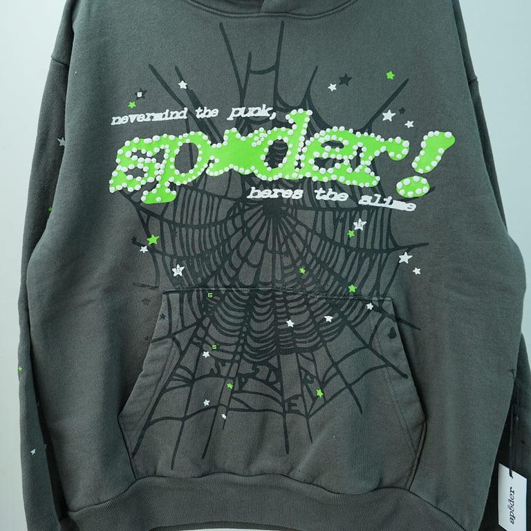 Sp5der Punk V2 Hoodie Slate Grey - 4