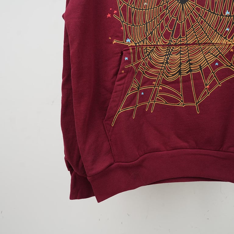 Sp5der Logo Hoodie Maroon - 7