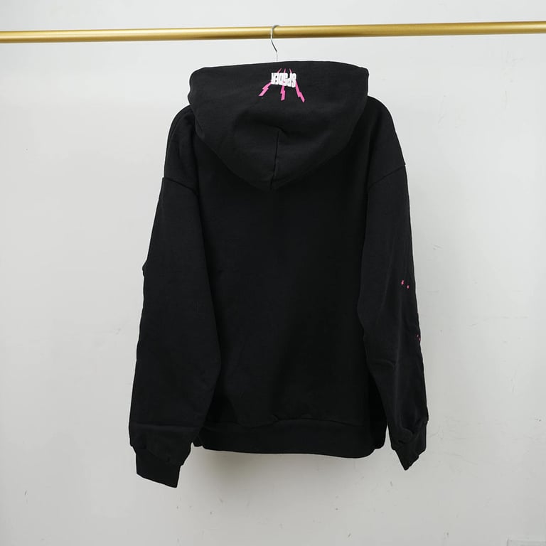 Sp5der Angel Number Hoodie Black - 11