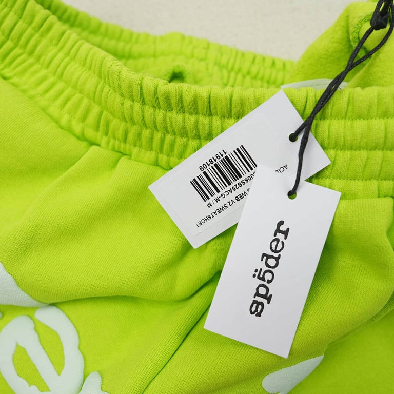 Sp5der OG Web V2 Sweatshort Acid Green - 12