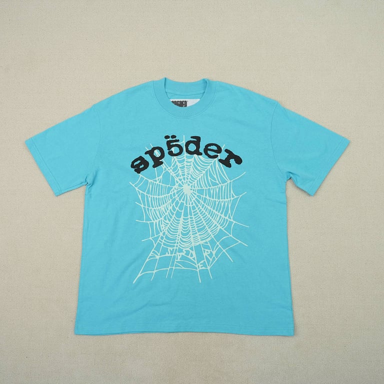 Sp5der OG Web V2 Tee Cyan - 3