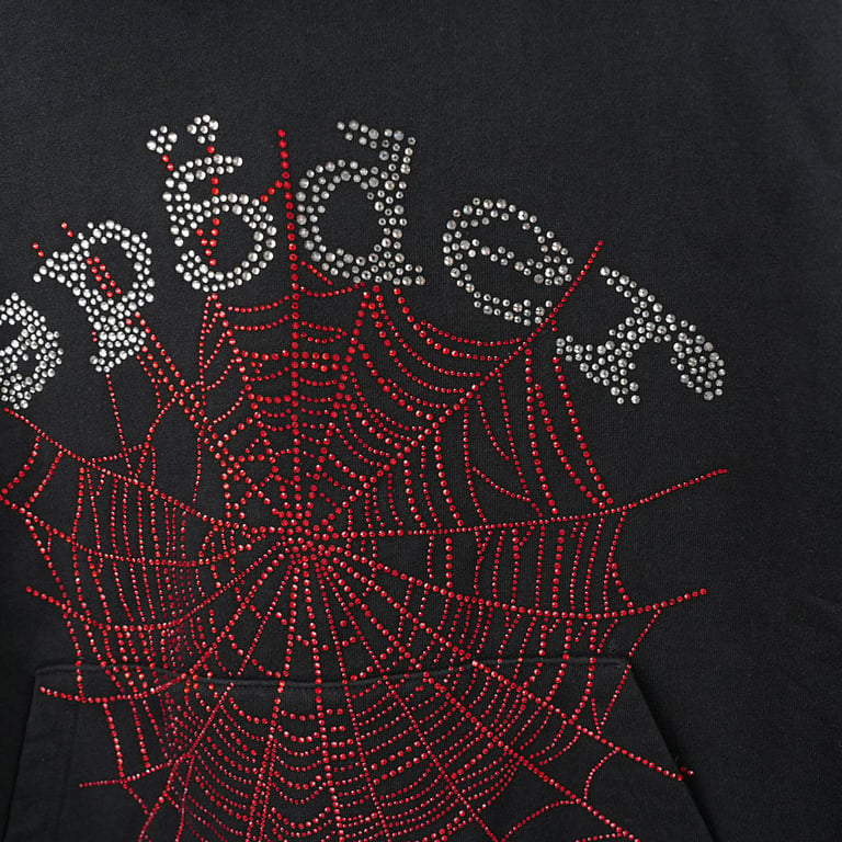 Sp5der Rhinestone OG Web V2 Hoodie Black - 10