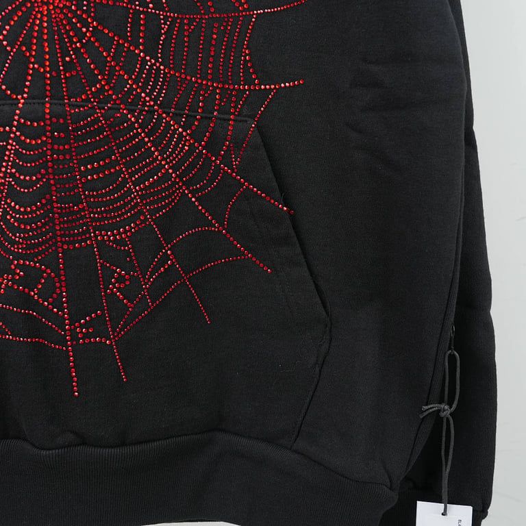 Sp5der Rhinestone OG Web V2 Hoodie Black - 4