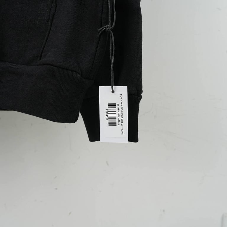 Sp5der Rhinestone OG Web V2 Hoodie Black - 5