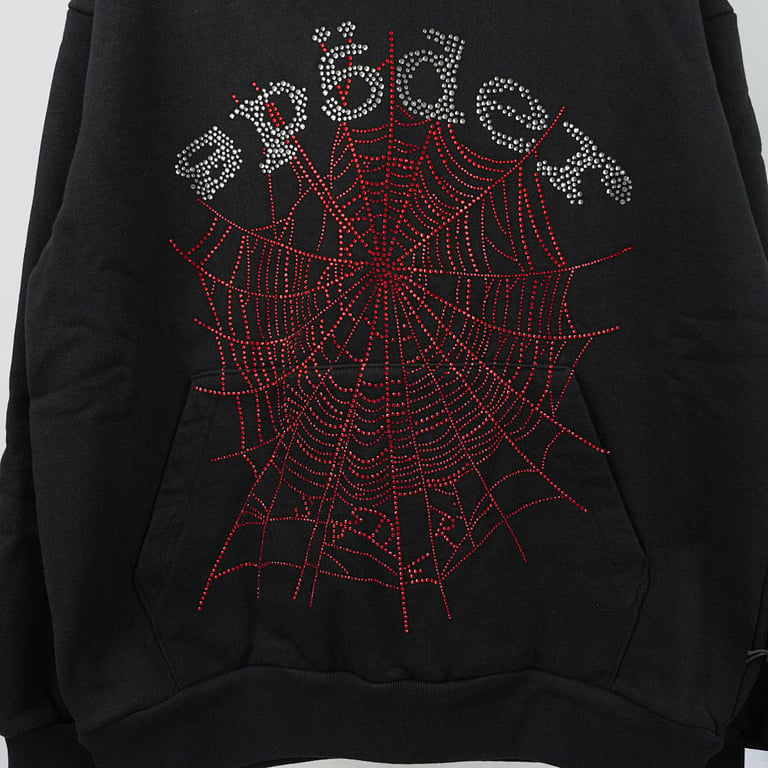 Sp5der Rhinestone OG Web V2 Hoodie Black - 6