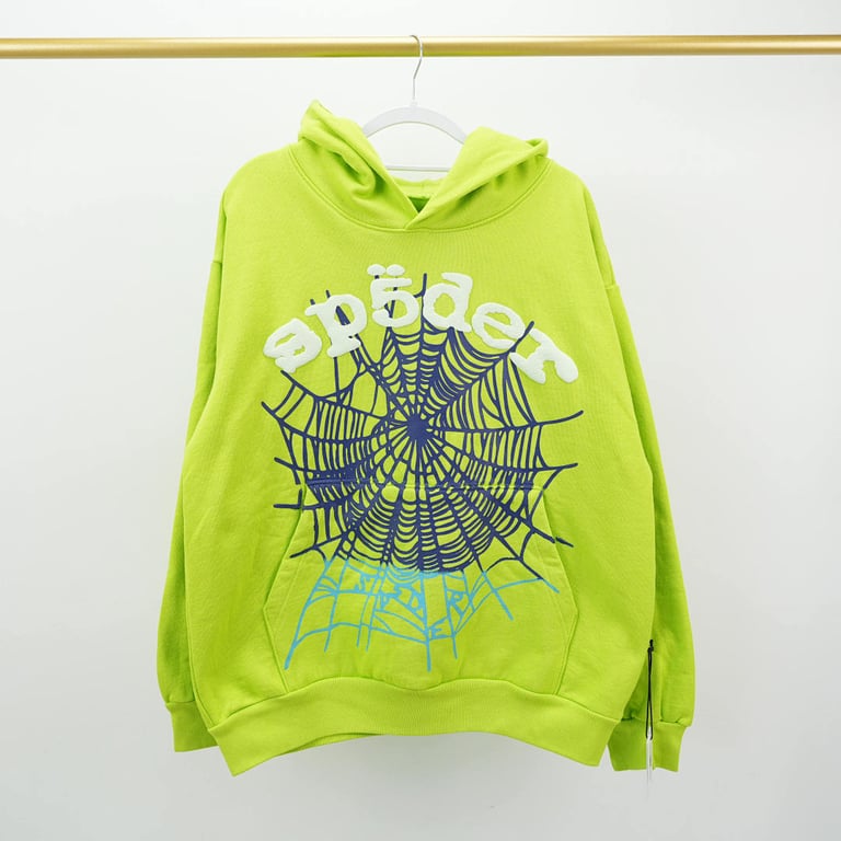 Sp5der OG Web V2 Gradient Hoodie Acid Green - 2