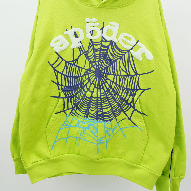 Sp5der OG Web V2 Gradient Hoodie Acid Green - 4
