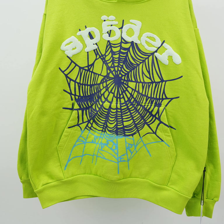 Sp5der OG Web V2 Gradient Hoodie Acid Green - 5