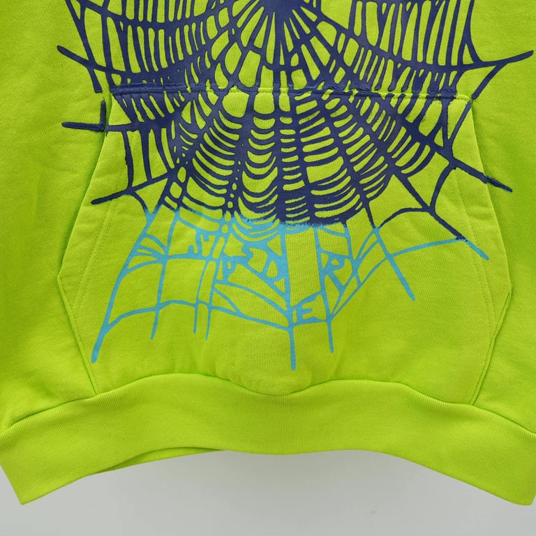 Sp5der OG Web V2 Gradient Hoodie Acid Green - 7