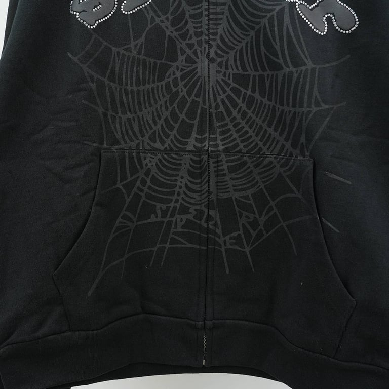 Sp5der OG Web V2 Rhinestone Zip Up Black - 12