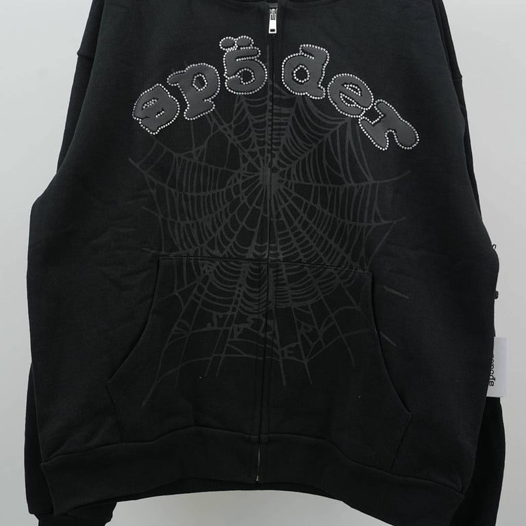 Sp5der OG Web V2 Rhinestone Zip Up Black - 5