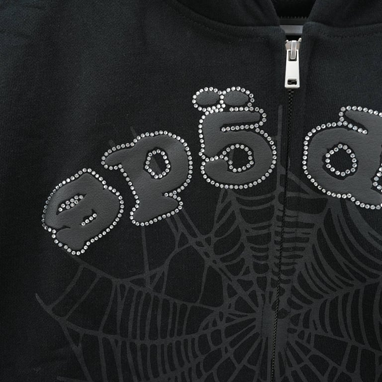 Sp5der OG Web V2 Rhinestone Zip Up Black - 6