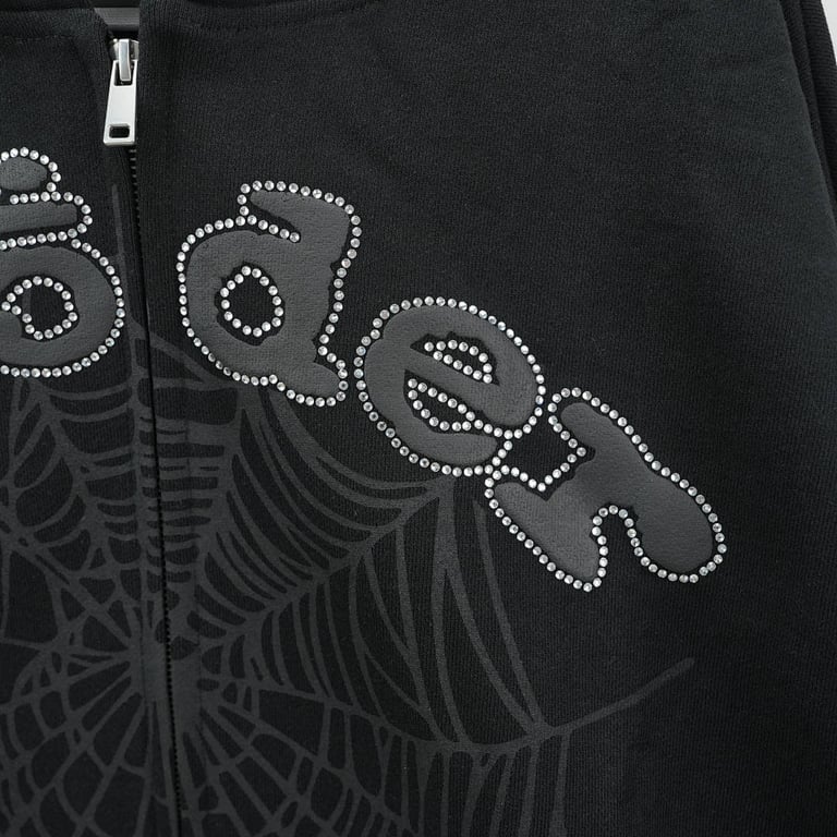 Sp5der OG Web V2 Rhinestone Zip Up Black - 7