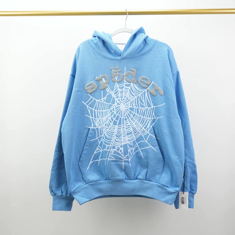 Sp5der OG Web V2 Hoodie Dusty Blue - 3