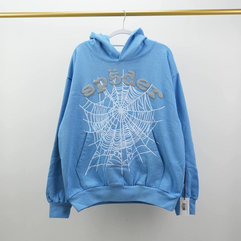 Sp5der OG Web V2 Hoodie Dusty Blue - 4