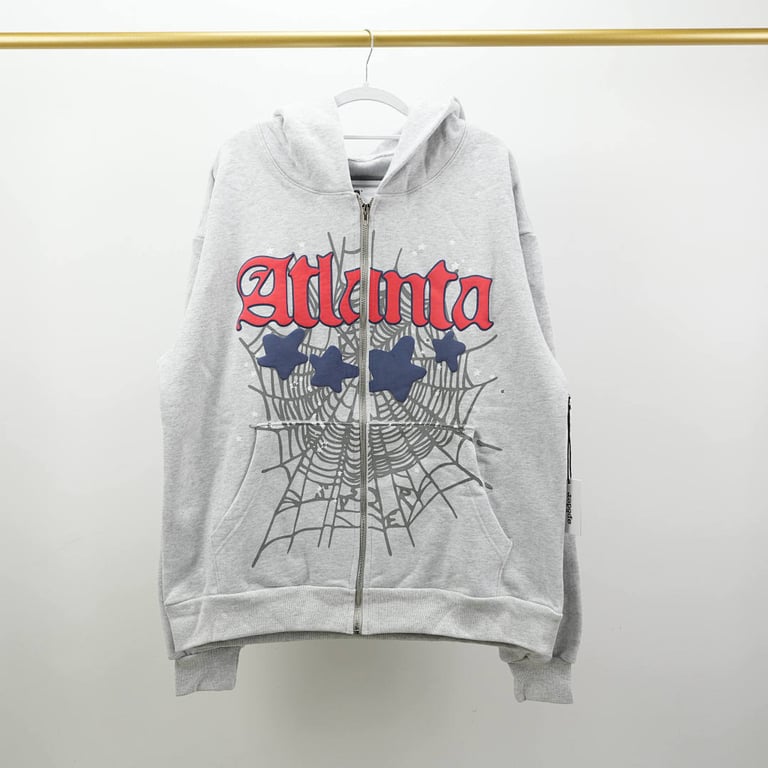 Sp5der Atlanta Full Zip Hoodie Heather Grey - 11
