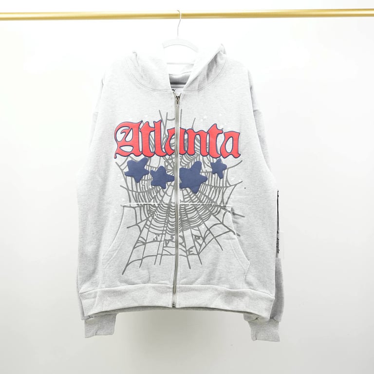 Sp5der Atlanta Full Zip Hoodie Heather Grey - 12