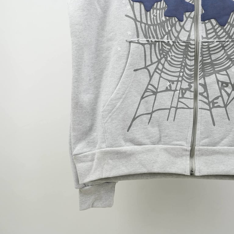 Sp5der Atlanta Full Zip Hoodie Heather Grey - 6
