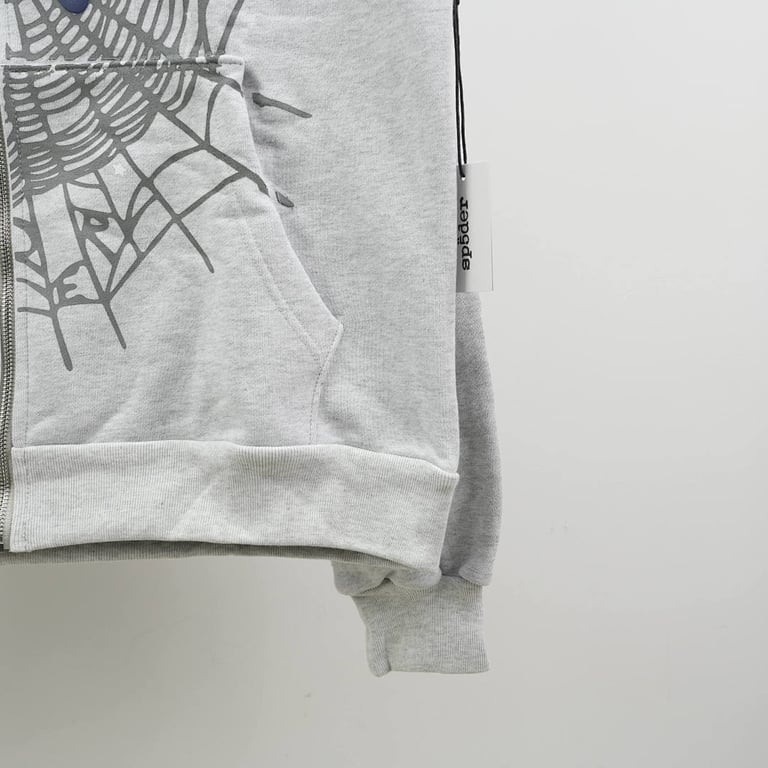 Sp5der Atlanta Full Zip Hoodie Heather Grey - 7