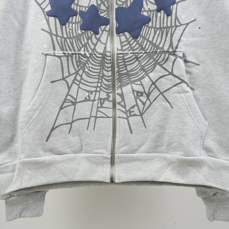 Sp5der Atlanta Full Zip Hoodie Heather Grey - 8
