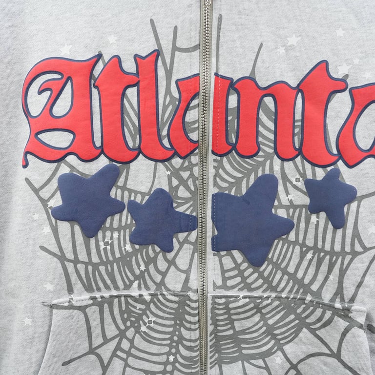 Sp5der Atlanta Full Zip Hoodie Heather Grey - 9