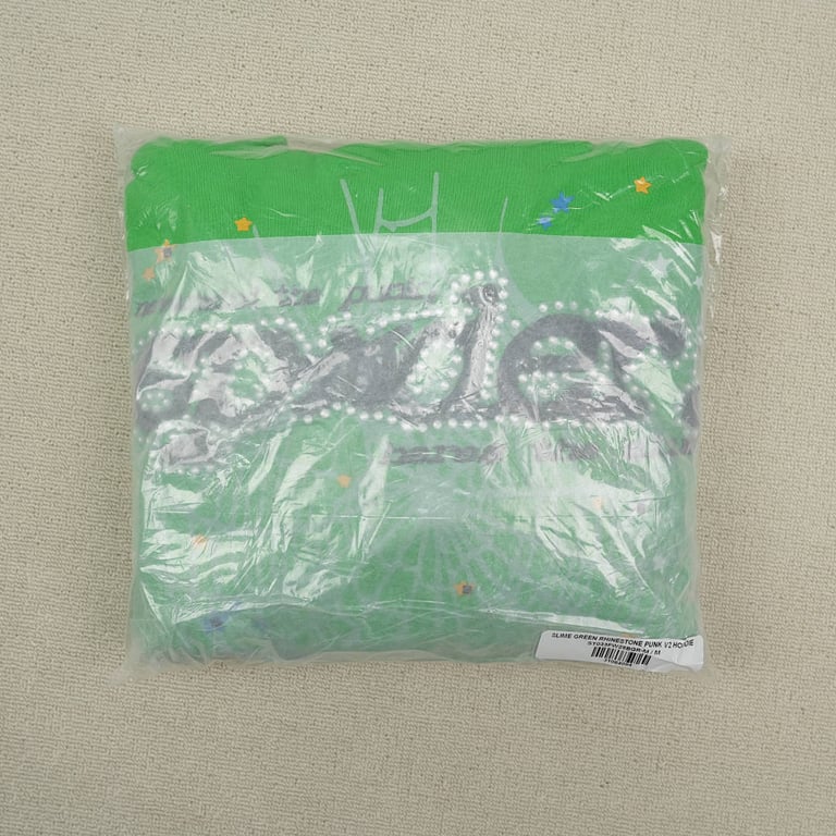 Sp5der Punk V2 Rhinestone Hoodie Bright Green - 2