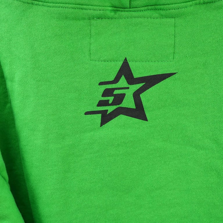 Sp5der Punk V2 Rhinestone Hoodie Bright Green - 13