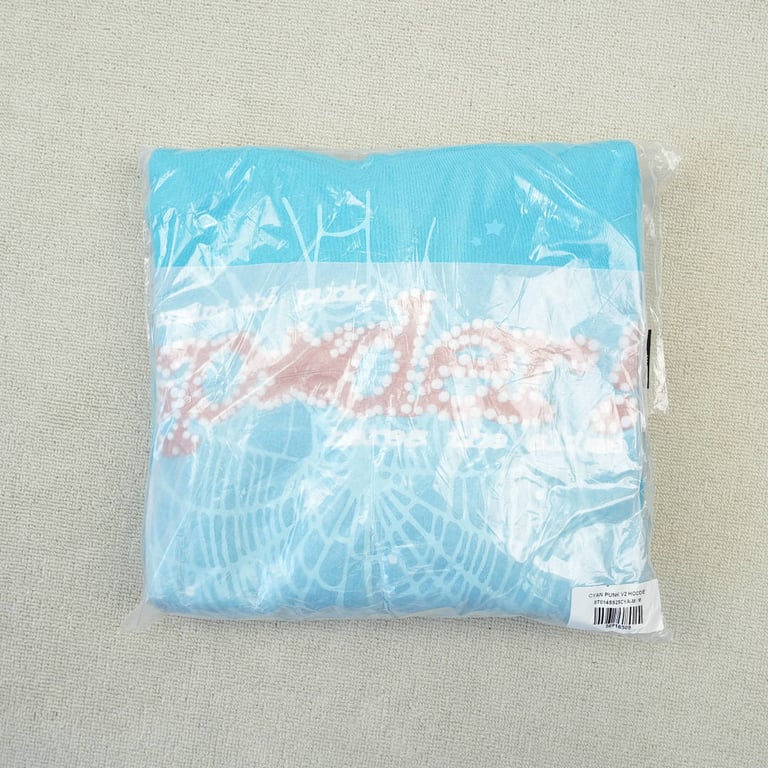 Sp5der Punk V2 Hoodie Cyan - 2