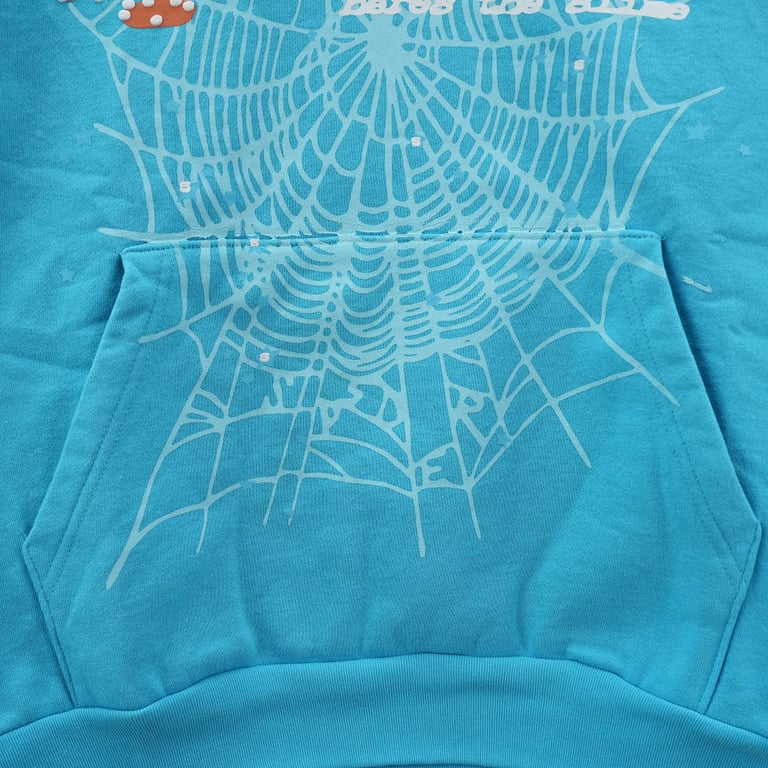 Sp5der Punk V2 Hoodie Cyan - 12