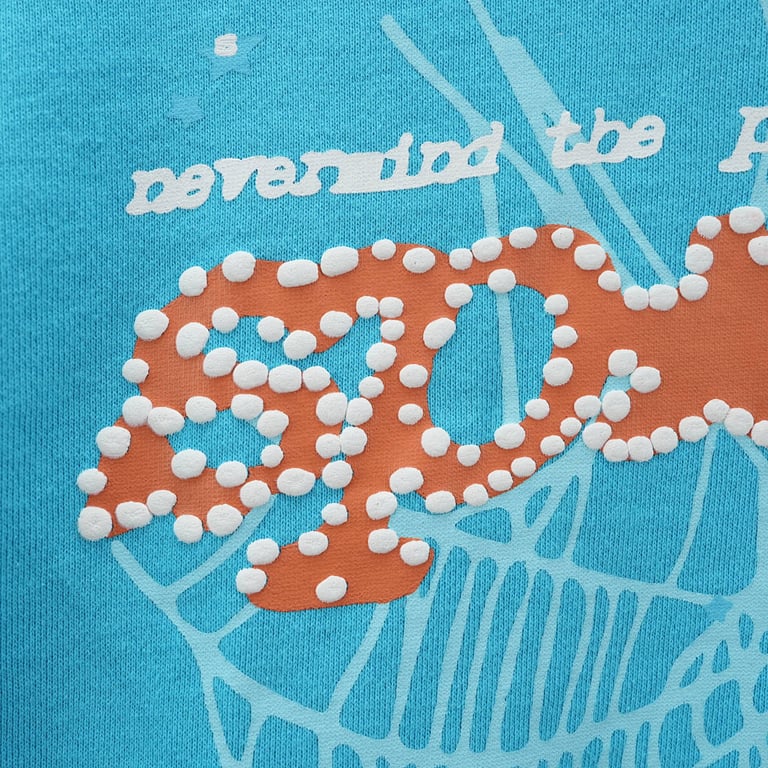 Sp5der Punk V2 Hoodie Cyan - 14