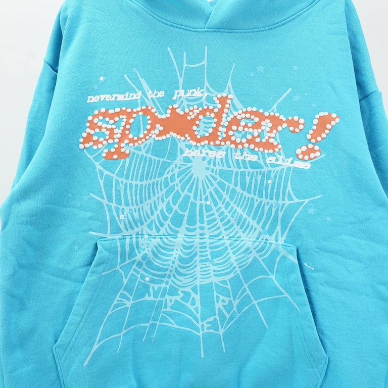 Sp5der Punk V2 Hoodie Cyan - 5