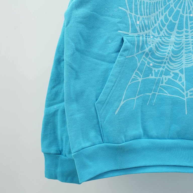 Sp5der Punk V2 Hoodie Cyan - 6