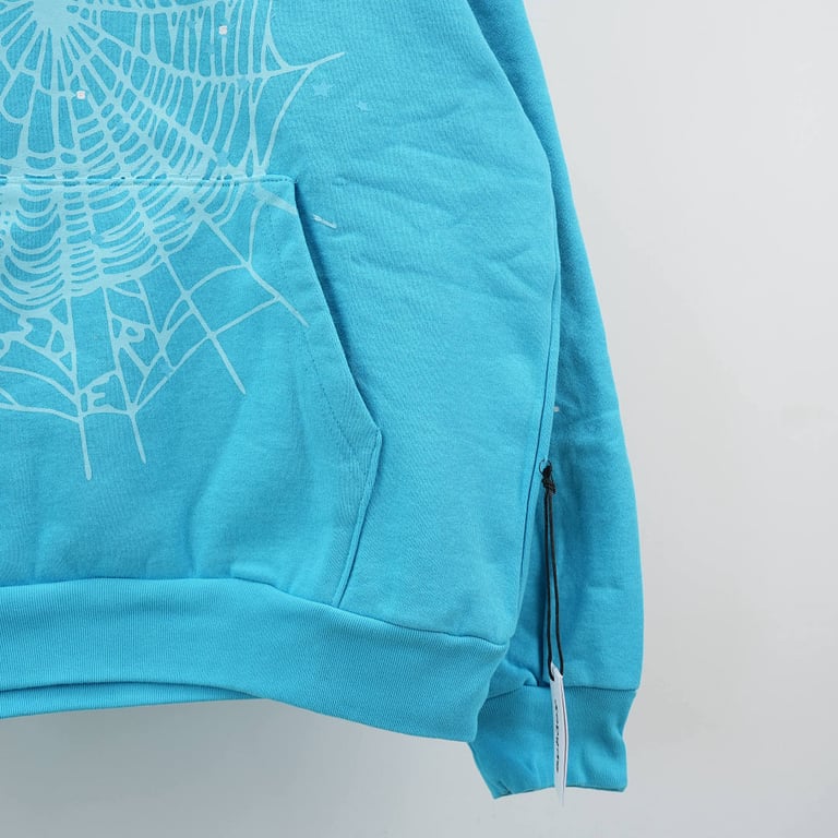 Sp5der Punk V2 Hoodie Cyan - 7