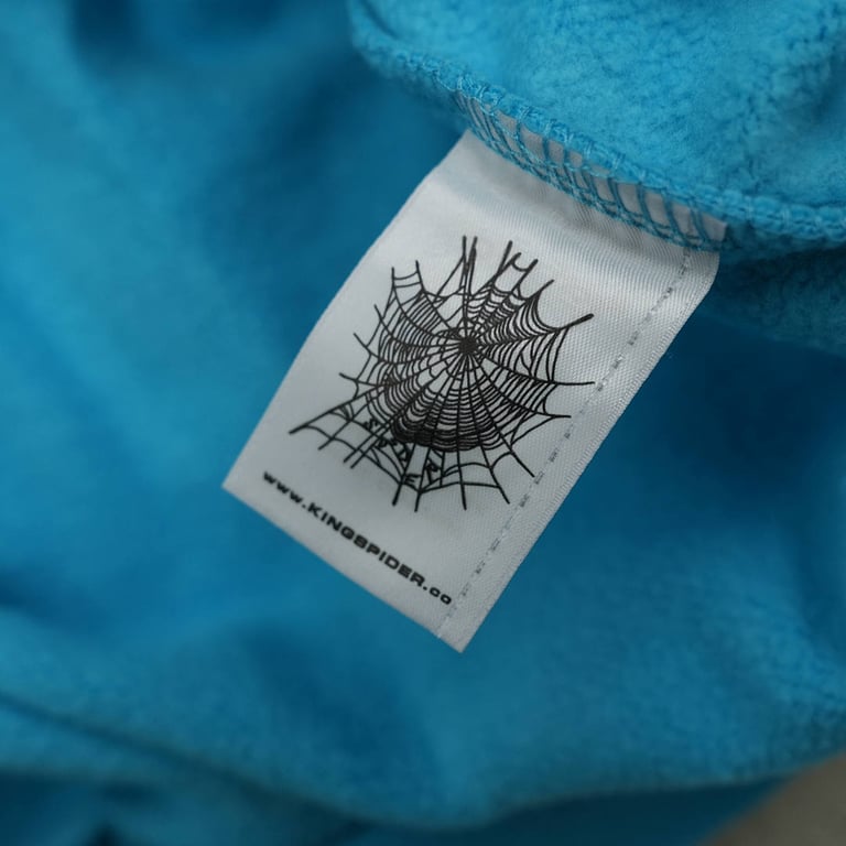 Sp5der Punk V2 Hoodie Cyan - 9