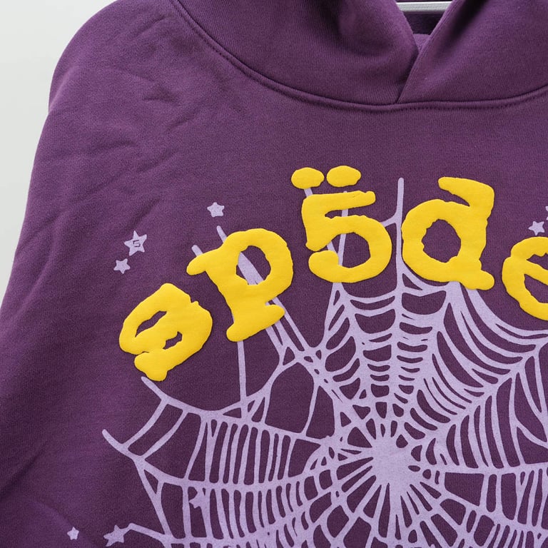 Sp5der Star OG Web V2 Hoodie Purple - 13