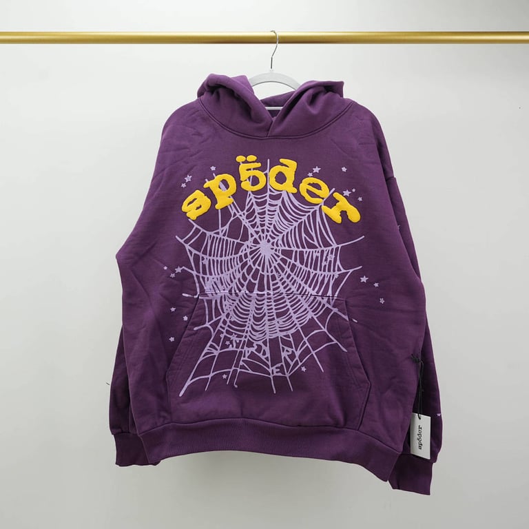 Sp5der Star OG Web V2 Hoodie Purple - 3