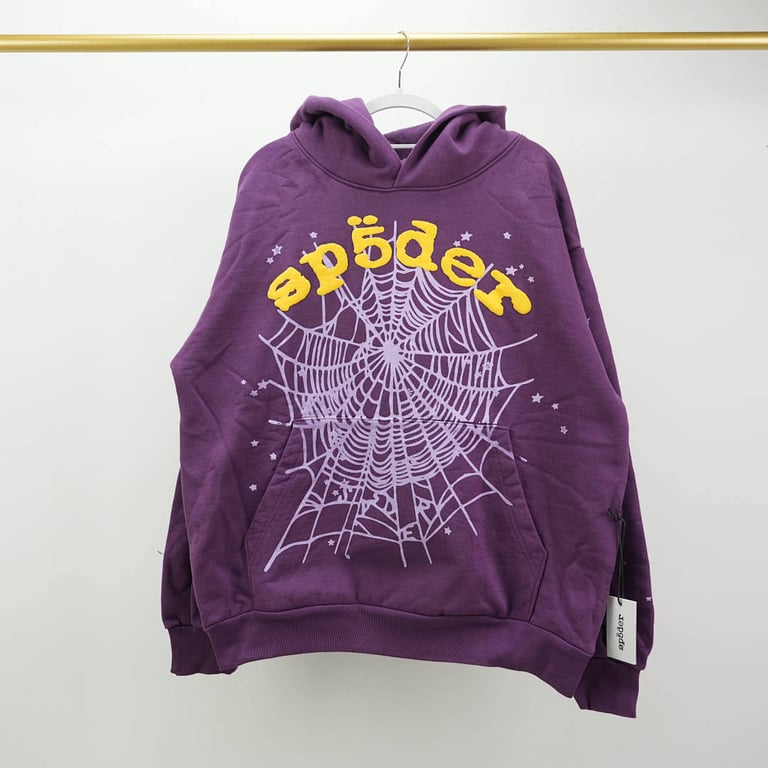 Sp5der Star OG Web V2 Hoodie Purple - 4
