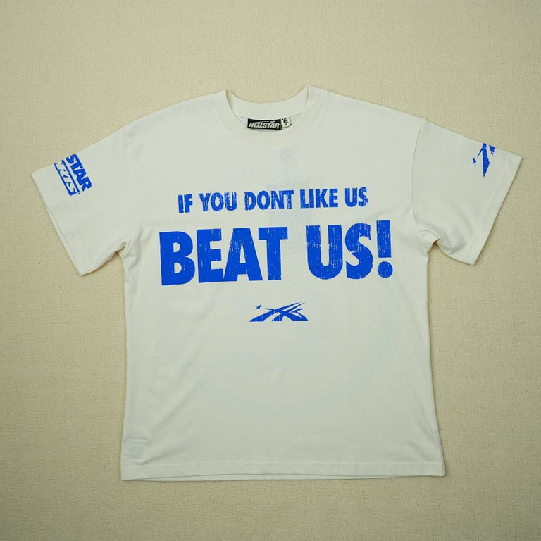 Hellstar Beat Us! T-shirt White/Blue - 17