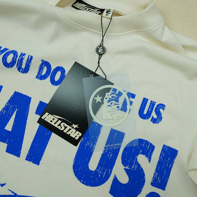 Hellstar Beat Us! T-shirt White/Blue - 24