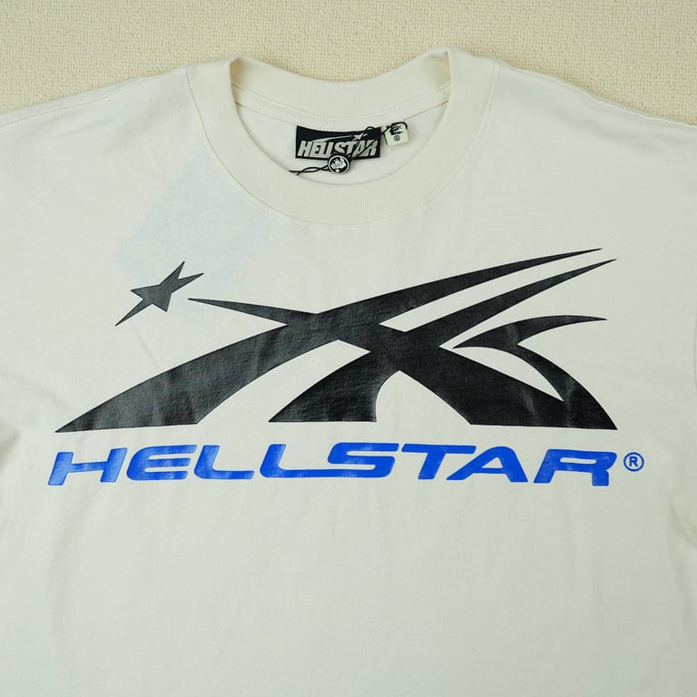 Hellstar Gel Sport Logo T-shirt White/Blue - 7