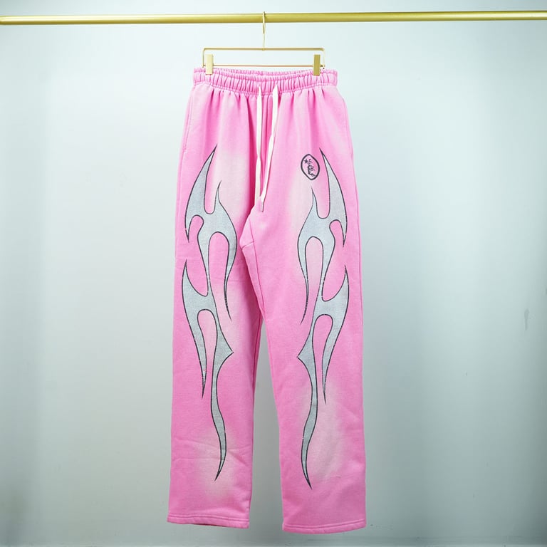 Hellstar Flame Sweatpants Pink - 2