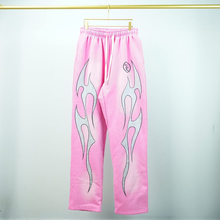 Hellstar Flame Sweatpants Pink - 3