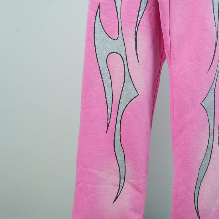 Hellstar Flame Sweatpants Pink - 7