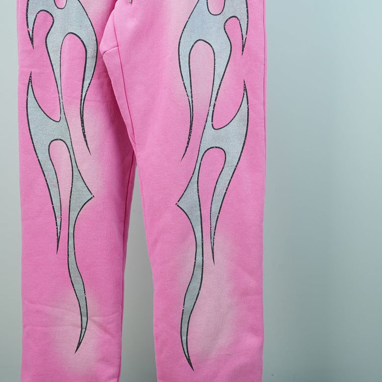Hellstar Flame Sweatpants Pink - 8