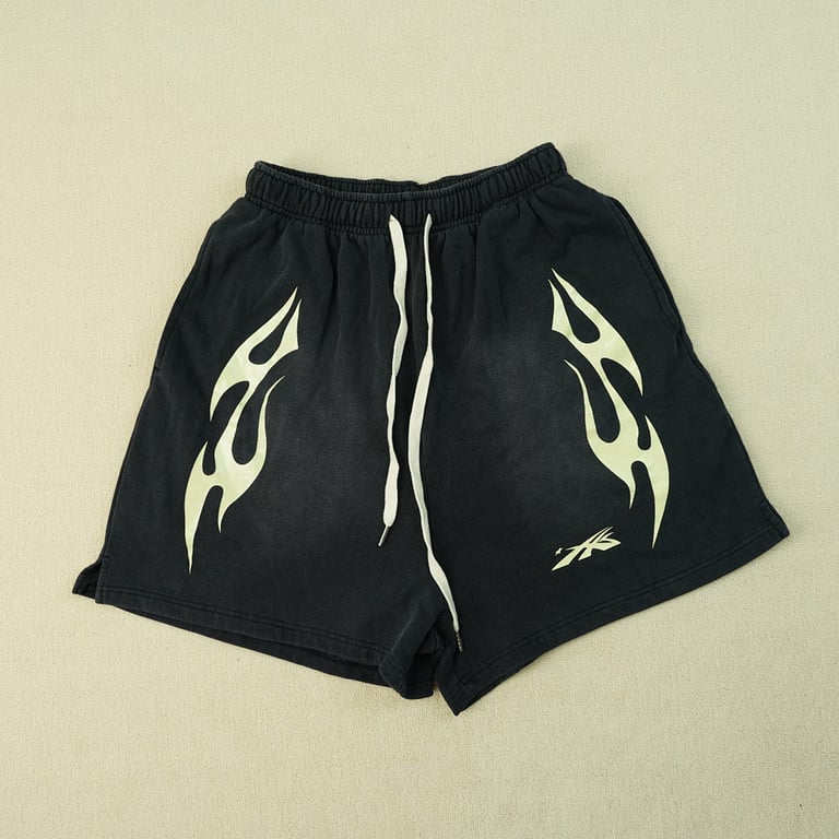 Hellstar Sports Flame Shorts Black - 5
