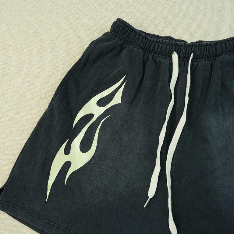 Hellstar Sports Flame Shorts Black - 7