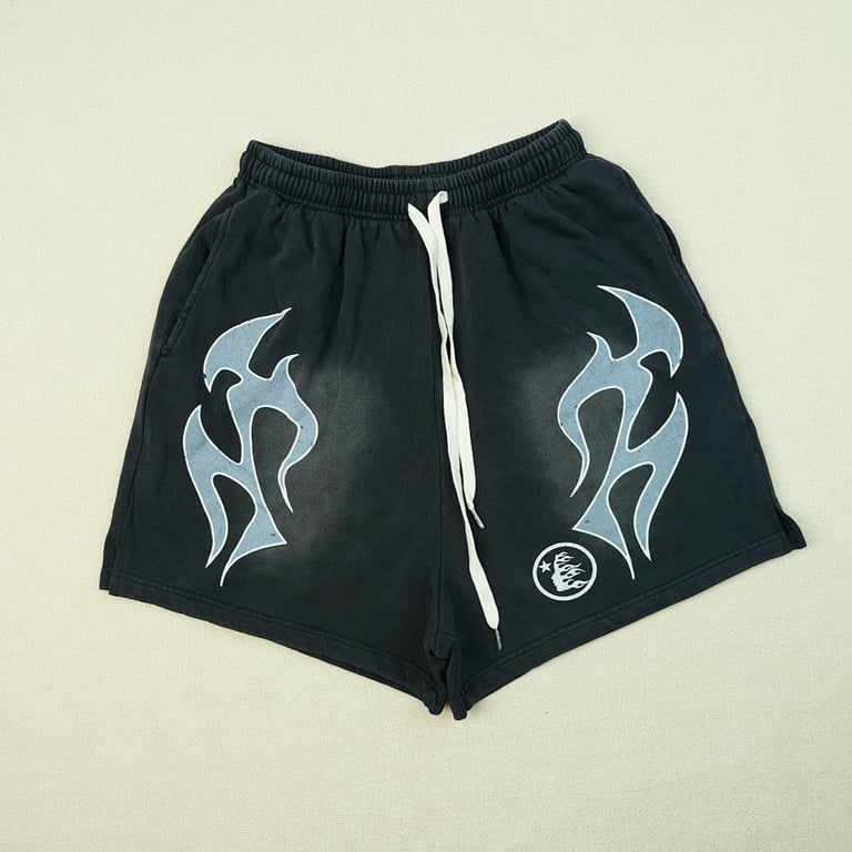 Hellstar Graphic Flame Shorts Black - 5